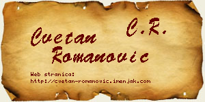 Cvetan Romanović vizit kartica